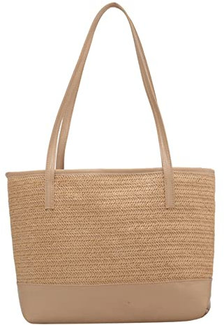 Générique Très Grand sac de Plage pour Femmes Paille Sacs À Bandoulière Sacsac à Main de Bohemian Summer Bag Sac Fourre-Tout pour Femmes Pour Les Achats de Gymnase De Pique-Nique (Kaki)