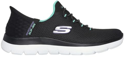 Skechers Damen Slipper Summits Diamond Dream, Frauen Slip-On,freitzeitschuhe,offener,einschlupf,Slipper,Mokassins,Slides,Schwarz BKTQ,40.5 EU