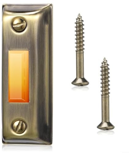 Wall Mounted Metal Doorbell Button, Antique Brass Finish, Vintage Style