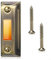 Wall Mounted Metal Doorbell Button, Antique Brass Finish, Vintage Style