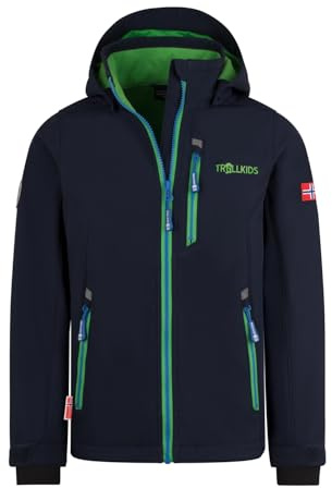 Trollkids Kids Balestrand Jacket | mit Fleece-Innenseite, Kapuze & Taschen wasserabweisend, winddicht & perfekt für die Übergangszeit.