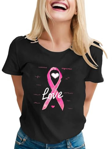 Générique Cadeau Cancer du Sein Octobre Rose Ruban de Sensibilisation T-Shirt Tshirt Rose Homme Tee Shirt Femme Rose Fushia