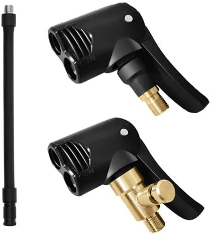 VZU 2 Stück Reifenfüllventil Anschluss, Reifenfüller Schlauch, Messing Amerikanisches und Französisches Standard-Reifenventil Adapter, Autoventil Adapter für Auto Fahrrad Motorrad