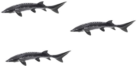 SEWOART Fisch Modelle 3st Simulierter Chinesischer Stör Künstlicher Fisch Badespielzeug Für Kinder Miniaturdekoration Stör Spielzeug Meeresfischfiguren Katze Fisch Spielzeug Stör Figur PVC Black