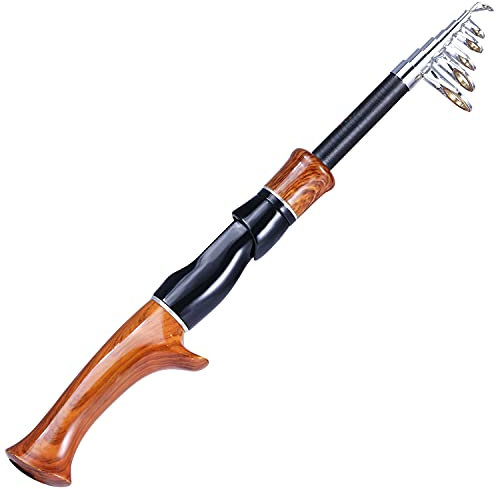 WANGBINGXING Angelrute Teleskopenfischerstange 1,6 m Korkgriff Spinn-/Gussfischerei -Rolle Kohlefaser Proteable Travel Fishing Stab Stipprute(1)