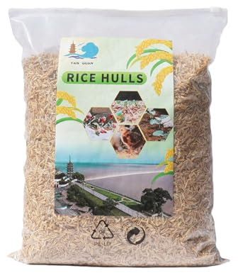Mejale Reisspelzen Mulch 60L, Geeignet für Zimmerpflanzen, Gartenarbeit, Hühnerbetten, Gewächshaus, Gemüsegarten Hamster, Wachteln, Hühner, als Winterschutz, Pflanzenschutz