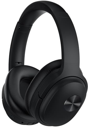 vibeadio Hybrid-Kopfhörer mit aktiver Geräuschunterdrückung, kabellose Bluetooth-Kopfhörer, Schwarz