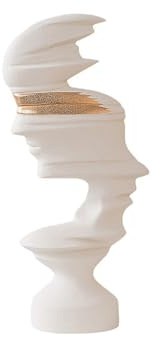 Tauzveok Abstrakte Deko Statue, Moderne Dekofigur, Für Dekoration Wohnzimmer, Bücherregal Deko, Home Dekoartikel, Harz Statue, White Gold, Small