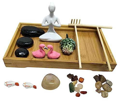 DRESSOOS 1juego Mini Jardín Zen para Escritorio De Decoración Zen Accesorios De y Arena para y