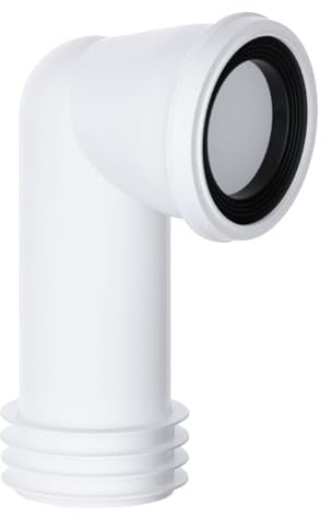 Bent Toilet Waste Pipe Connector 4'' (90mm/110mm) - 90 Degree Toilet Pan Connector, Cut-to-Fit Length, Fits 110mm PVC-U & Cast Iron Pipes, Premium Polypropylene Pan Connector