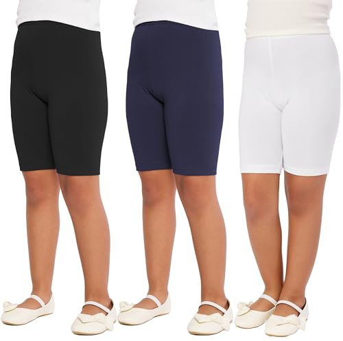 Merry Style Mädchen Kurze Leggings aus Baumwolle MS10-227 (Schwarz/Weiß/Navy, 134 cm)