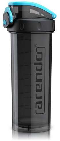 arendo - Fitness Shaker à Protéines 800 ml, Sans BPA, Bouteille Shaker à protéines étanches, Protein shaker Compatible Lave-Vaisselle, Pour le Yoga, le Fitness et le Sport