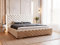 GRAINGOLD Astra Bett 180x200, Polsterbett mit Bettkasten, Polsterbett mit Stauraum, Samt, mit Lattenrost, mit Kopfteil, ohne Matratze (Beige, 180x200)