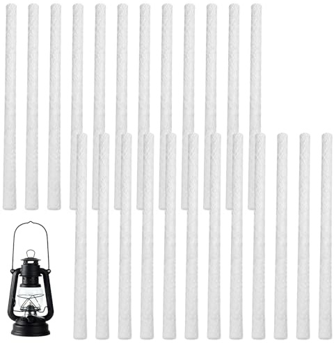 Glasfaserdocht 24 Stück - 1,27cm X 25cm Dauerdocht Für Kerzenfresser, öllampen & Gartenleuchten - Fiberglasstäbe Rauchfrei, Hitzebeständig - Ideal Für Weinflaschen Tiki Fackeln Und Außenbeleuchtung