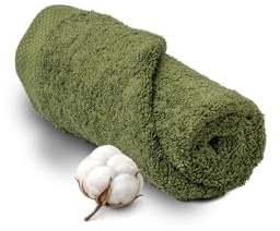 MissTowels® Handtuch - Einfach teilig – 100% Baumwolle aus Portugal, Olivgrün, 50x100 cm – Weich & Saugfähig – Hotelqualität – Oeko-TEX Zertifiziert – Einzelpackung
