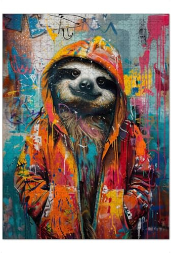 artboxONE-Puzzle XXL (1500 Teile) Tiere Faultier Grafitti - Puzzle faultier Grafitti Hoddie