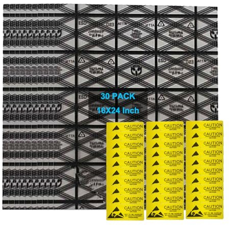 Antistatic Bags 30pcs 16 X 24 inches ESD Shielding Bags with Anti-Static Labels for Hard Drive SSD HDD Motherboard Video Card RAM Electronic Devices
