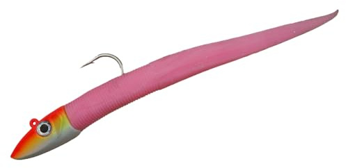 Eisele Sea-Fishing Draufgänger Gummiköder, Shad ohne Paddelschwanz, für Heilbutt, Pollack, Dorsch, Seelachs, Made in Germany, Extrem Haltbar, Schwarz, Gummifisch