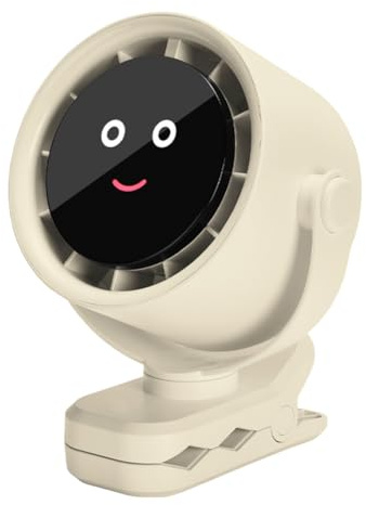 Portable Clip Fan Usb Rechargeable Small Desk Fan Baby Stroller Fan (White)