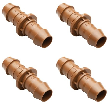 Rain Bird BC50/4PS2 Drip Irrigation Universal Barbed Coupling Fitting, Fits 5/8, 1/2, .700 Drip Tubing, 4-Pack