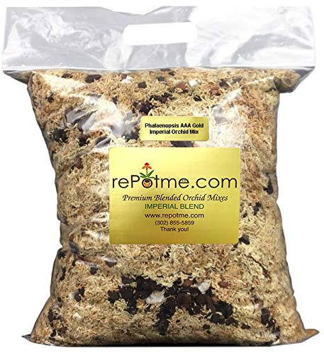 rePotme Orchid Potting Mix - Phalaenopsis AAA Gold Imperial Orchid Mix (Mini Bag) - Premier Orchid Potting Mix with Orchid Moss and Orchid Bark