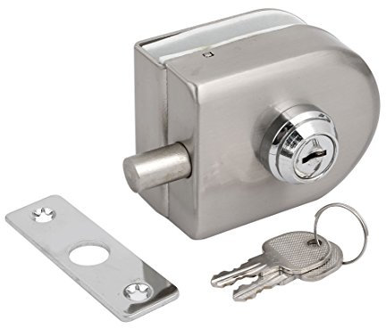 sourcing map 10mm-12mm Epaisseur verre forme ovale acier inox ensemble serrure porte