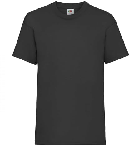 Fruit of the Loom - Short Sleeve T-Shirt - Children (Pack of 2), Black, 7-8 Years