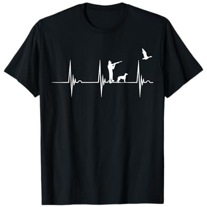 Jäger Herzschlag Wild Jagd EKG Puls Gänse Enten Jagd T-Shirt T-Shirt
