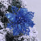 Yueshop 10 PCS Christmas Flowers Large (15CM) Poinsettia Glitter Flower Christmas Tree Hanging Party Xmas Decor(Royal Blue)