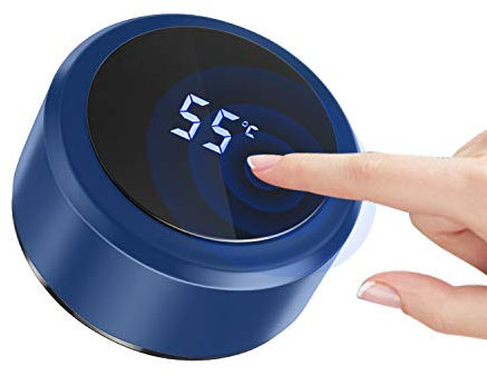Homealexa Termo Azul, Botella de agua de 500 ml, Acero inoxidable 304, Pantalla táctil con LED indicador de temperatura, Botella inteligente con cierre hermético ideal para calor y frío
