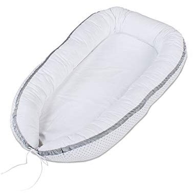 babybay Kuschelnest, weiß Punkte perlgrau