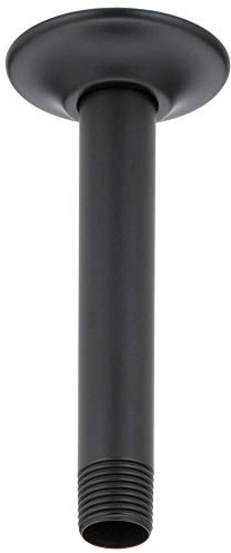DELTA FAUCET RP61058BL Arm & Flange-6 Ceiling Mount Shower Arm, Matte Black