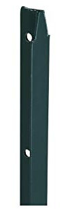 Filiac Piquet de clôture Simple en T plastifié Vert Hauteur 1,45 m - Section 30 x 30 mm