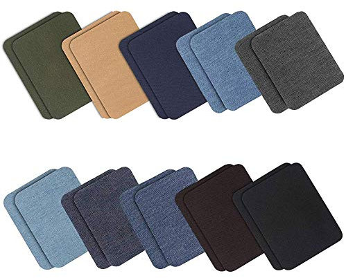 20 Stück Jeans Reparatursatz Set Aufbügelflicken,Aufnäher Kinder,Zum Aufbügeln für DIY,Applikation Flicken Zum Aufbügeln, Denim Patches,Patch Sticker Kleidung,Jeans Kleidung Patches (9,5x12,5 cm)