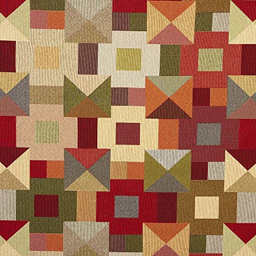 Kt KILOtela - Polsterstoff, Möbelstoff, Jacquard Gobelin, Dekostoff, Modische Accessoires, Tischdecke, Vorhang, oder Dekoartikel, Meterware ab 50 cm, Kariert, Mehrfarbig