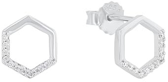 s.Oliver Ohrstecker 925 Sterling Silber Damen Ohrschmuck, mit Zirkonia synth., 0,9 cm, Silber, Kommt in Schmuck Geschenk Box, 2031421
