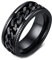 Dsnyu Edelstahl Ring für Herren, Schwarz Spinner Ring Vintage Fidget Ring Band Kettenringe 8MM 57 (18.1)