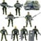 Fycooler Militär Soldaten Spielset Armymen Figuren mit 8 Army Ranger Actionfiguren und Waffenzubehör, Militärspielzeug Kampfspielzeug für Kinder Rollenspiele Geschenk mit 50 Stück Aufklebern