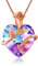 Angelady Collier Femme Avec Pendentif Cœur Pour Femme Plaqué Or Rose, Bijoux en Cristal D'amour avec Boîte Cadeau pour Femme,Fille, Mère, Sœur, Femme Cadeau Maman Noël Cadeau de Bijoux