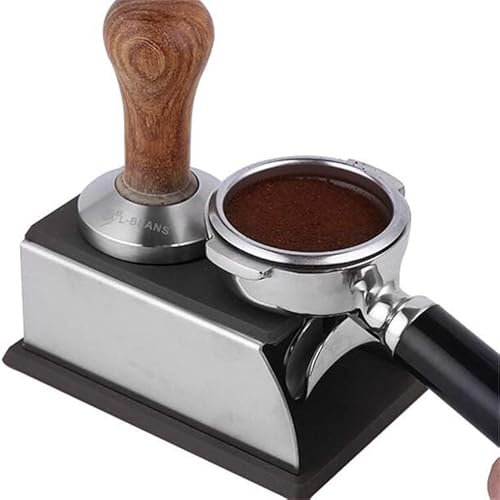 Tamperstation, Kaffee Tampfenmatte Halter Tamper Pulver Maker Stand aus Edelstahl und Silikon Tamping Station Barista Set