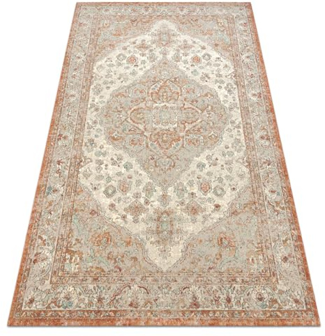 rugsx Wollteppich SOHO OSTA Kollektion 477.01.LA112, 100% Wolle, klassisch, Ornament, Rosette, Oeko-TEX Zertifiziert, terrakotta/beige 120x170 cm