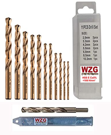 HSS E Co5 Spiralbohrer Metall Bohrer Kernlochbohrer für Metrisches Gewinde WZG Bitte Größe wählen!! (Kernlochbohrer Set 11 Bohrer)