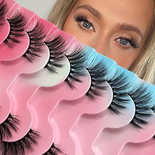 10 Paare 3D Falsche Wimpern, Halbe Wimper Katzenauge Natürliche Look, Handgemachte Extension Ecke Wimpern, Natürliche Künstliche Wimpern Set, für Täglich Mottoparty, Karneval, Cosplay (B-10)