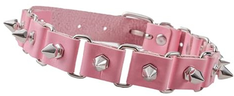 MILAKOO Collar de gargantilla para mujer collar punk de piel sintética negro rosa rojo collar gótico