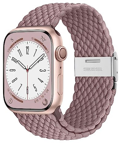AidorMax Compatible con Cinturino Apple Watch 41 mm 40 mm 38 mm, Cinturini di Ricambio Elastico Regolabile Morbido Confortevole Traspirante per Serie 9/8/7/6/5/4/3/SE (Viola Fumo)