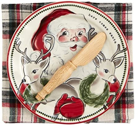 Mud Pie Vorspeisen-Set, Teller 16,5 cm Durchmesser, Santa