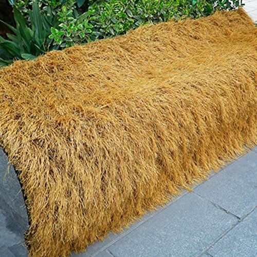 Techo De Zócalo De Hierba Tiki Hut, Rollo De Paja para B&BS, Villa, Resort, Granja, Patio, Césped De Plástico Impermeable Duck Blind para La Fiesta De La Cerca (Color : Yellow, Size : 1x4m/3.3x13ft