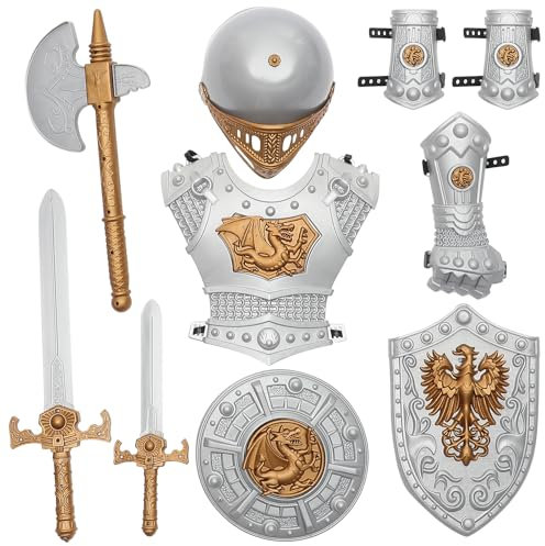 jojofuny 1 Set Ritteranzug Für Jungen Römisches Kostüm Kinderanzüge Für Jungen Ritter-Cosplay-Kostüm Reiterkleidung Ritterrüstung Ritterkostüm Für Jungen Cosplay Partykostüm