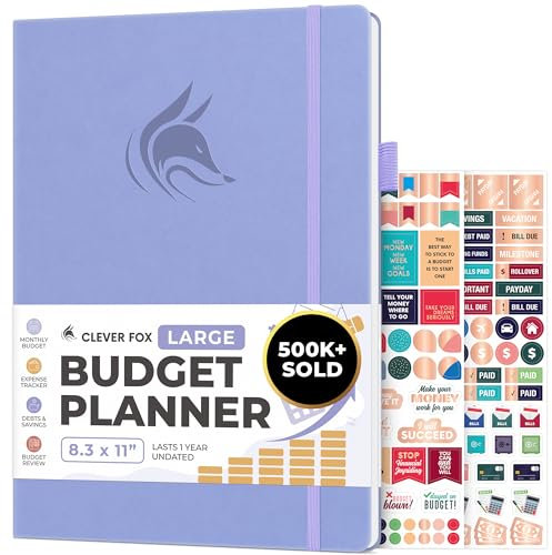 Clever Fox Budget Planner Large - Expense Tracker Notebook Monthly Budgeting & Bill Organizer, Finance Logbook & Accounts Book, A4 (Lavender), CFBPA4