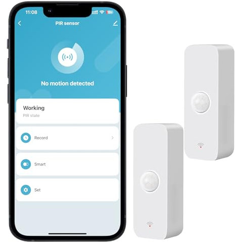 WiFi PIR Motion Sensor Wireless Motion Sensor Alexa Motion Sensor Alarm Smart Home Presence Sensor Works with Amazon Alexa (Pack of 2)